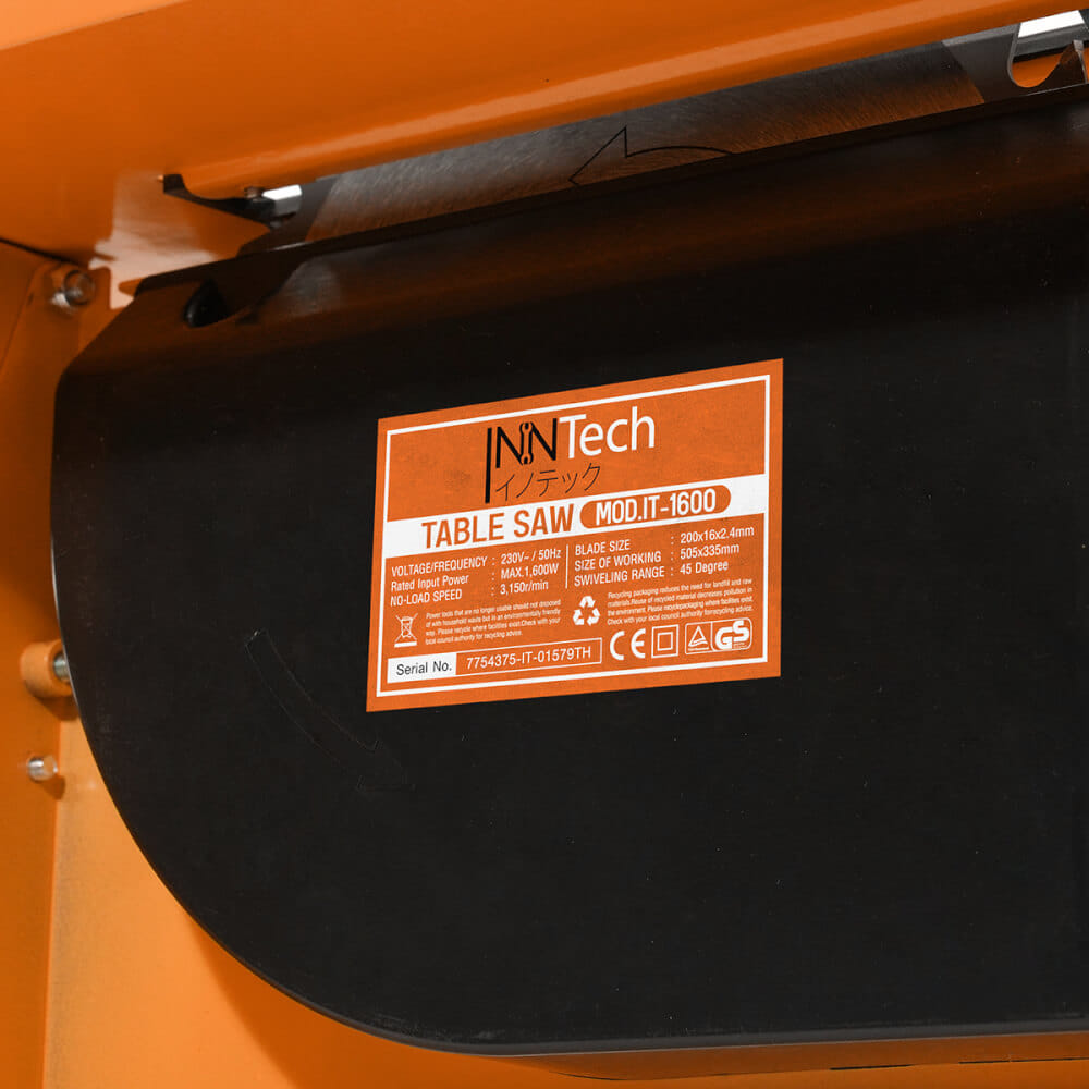 โต๊ะเลื่อยวงเดือน InnTech รุ่น TS-1600 8 นิ้ว 1,600 วัตต์